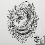Jaguar blade beneath celestial bloom, tattoo… – tattoo sketch (№1752582761_0, 15.07.2025 12:32) — tattoovalue.net