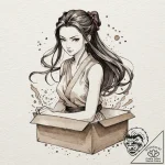 Nezuko in her box from demon slayer, tattoo d… – tattoo sketch (№1752582845_0, 15.07.2025 12:34) — tattoovalue.net