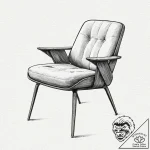 Mid-century modern chair, symbolizing classic… – tattoo sketch (№1752586819_0, 15.07.2025 13:40) — tattoovalue.net