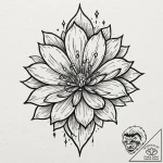 Petal blade beneath spectral bloom, tattoo fl… – tattoo sketch (№1752587644_0, 15.07.2025 13:54) — tattoovalue.net