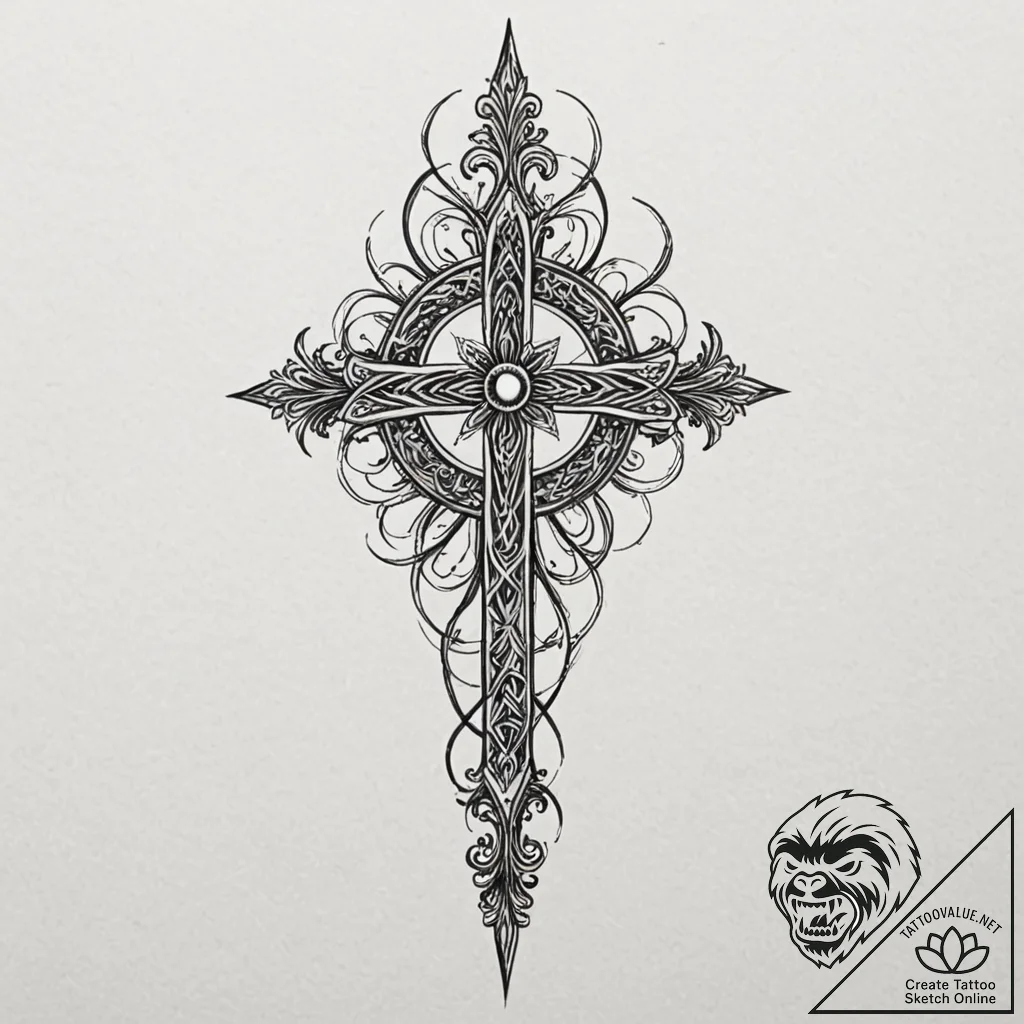 Kingр р†р вђљрівђћсћs scepter burning with li... - tattoo sketch (№1752587730_0, 15.07.2025 13:55) — tattoovalue.net