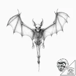 A bat skeleton – tattoo sketch (№1752587986_0, 15.07.2025 13:59) — tattoovalue.net