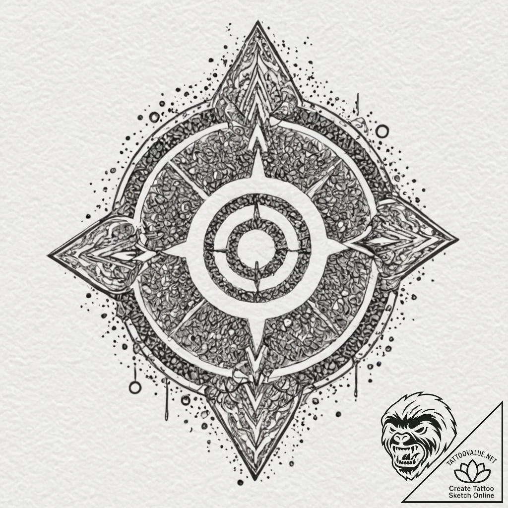 Burned paper with arcane symbols, ink illustr... - tattoo sketch (№1752588324_0, 15.07.2025 14:05) — tattoovalue.net