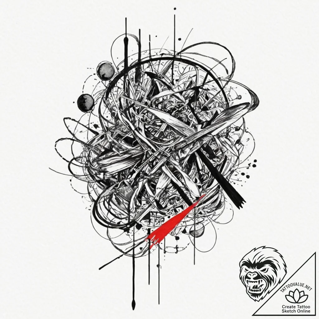 Icon, artistic tattoo sketch, dynamic composi... - tattoo sketch (№1752590457_0, 15.07.2025 14:40) — tattoovalue.net