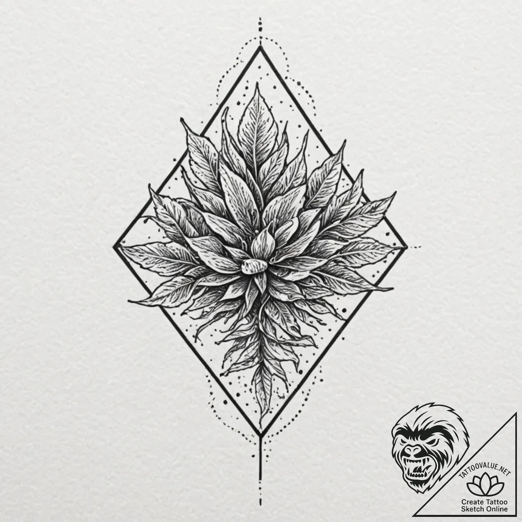 Jungle relic crowned with roots, tattoo line... - tattoo sketch (№1752591057_0, 15.07.2025 14:50) — tattoovalue.net
