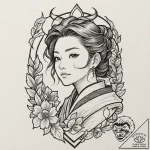 Tanjiro’s hanafuda earrings from demon slayer… – tattoo sketch (№1752593110_0, 15.07.2025 15:25) — tattoovalue.net