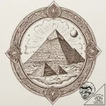 Pyramid of giza with a storm of cosmic energy… – tattoo sketch (№1752593202_0, 15.07.2025 15:26) — tattoovalue.net