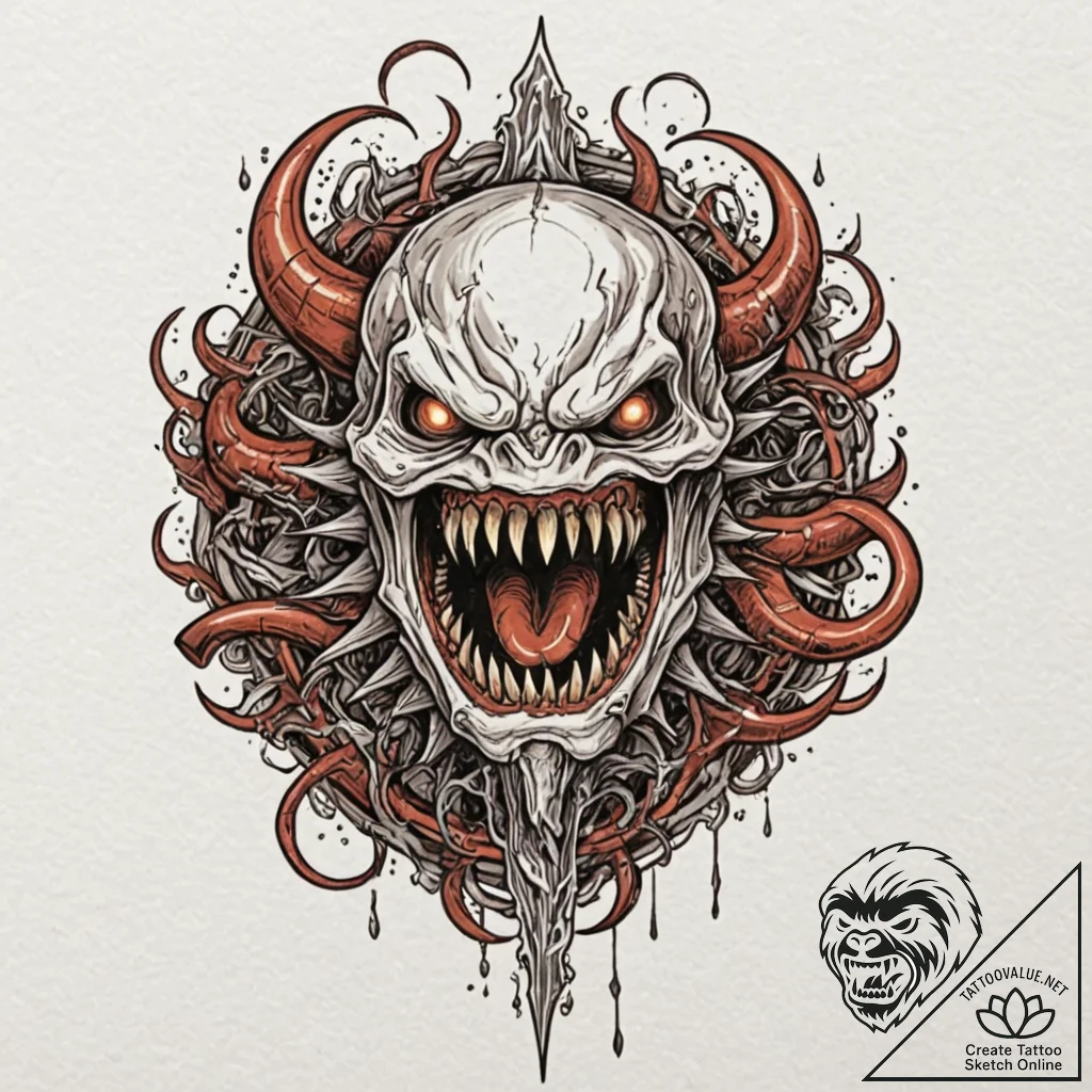 Abyssal blade devouring light, tattoo flash s... - tattoo sketch (№1752595846_0, 15.07.2025 16:10) — tattoovalue.net
