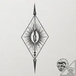 Ashen spear piercing void, tattoo flash sheet… – tattoo sketch (№1752595926_0, 15.07.2025 16:12) — tattoovalue.net