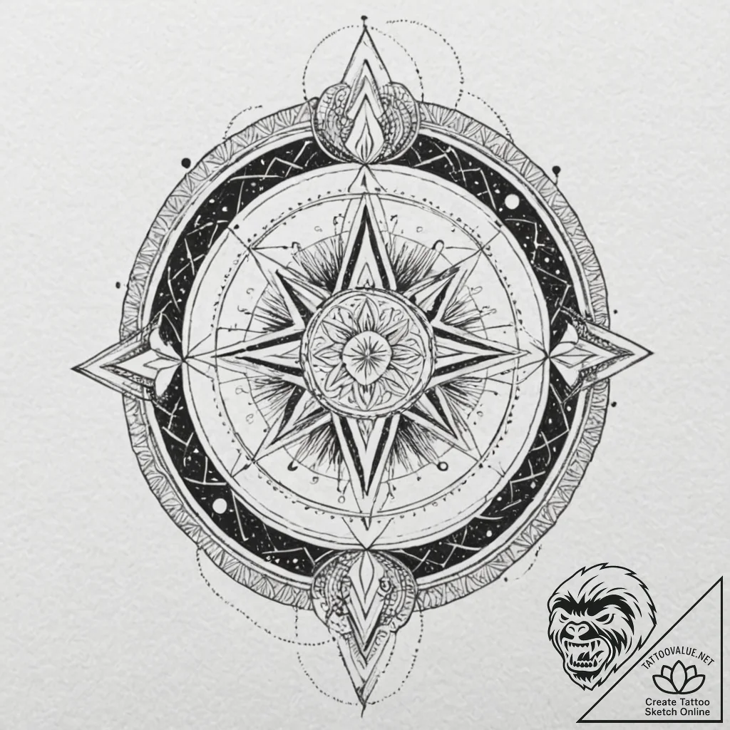 Meteor trail spiraling through stars, tattoo... - tattoo sketch (№1752596086_0, 15.07.2025 16:14) — tattoovalue.net