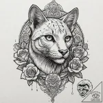 Bastet, artistic tattoo sketch, on a clean wh… – tattoo sketch (№1752596402_0, 15.07.2025 16:20) — tattoovalue.net