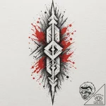 Pillar runes echoing in mist, artistic tattoo… – tattoo sketch (№1752596726_0, 15.07.2025 16:25) — tattoovalue.net
