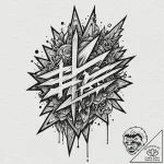 Apocalyptic blade with jagged edge, tattoo fl… – tattoo sketch (№1752597149_0, 15.07.2025 16:32) — tattoovalue.net