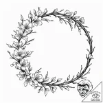 Cherry blossom branch forming a perfect circl… – tattoo sketch (№1752597567_0, 15.07.2025 16:39) — tattoovalue.net