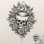 Iron chalice filled with shadows, tattoo flas… – tattoo sketch (№1752598159_0, 15.07.2025 16:49) — tattoovalue.net