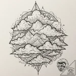 Clouds, tattoo drawing outline, moderately de… – tattoo sketch (№1752598248_0, 15.07.2025 16:50) — tattoovalue.net
