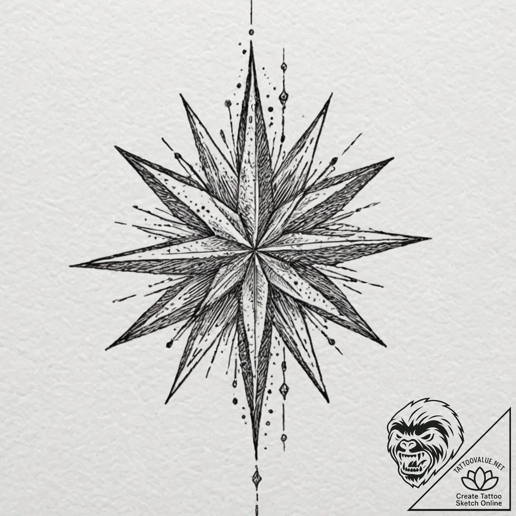 Astral blade cutting stars, concept art for t... - tattoo sketch (№1752598335_0, 15.07.2025 16:52) — tattoovalue.net