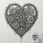 Steampunk heart with ticking gears and valves… – tattoo sketch (№1752598765_0, 15.07.2025 16:59) — tattoovalue.net