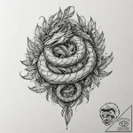 Angelic serpent with feathers, tattoo line ar… – tattoo sketch (№1752599957_0, 15.07.2025 17:19) — tattoovalue.net