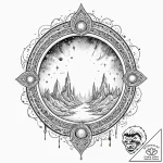 Oracle relic beneath celestial gate, artistic… – tattoo sketch (№1752600043_0, 15.07.2025 17:20) — tattoovalue.net