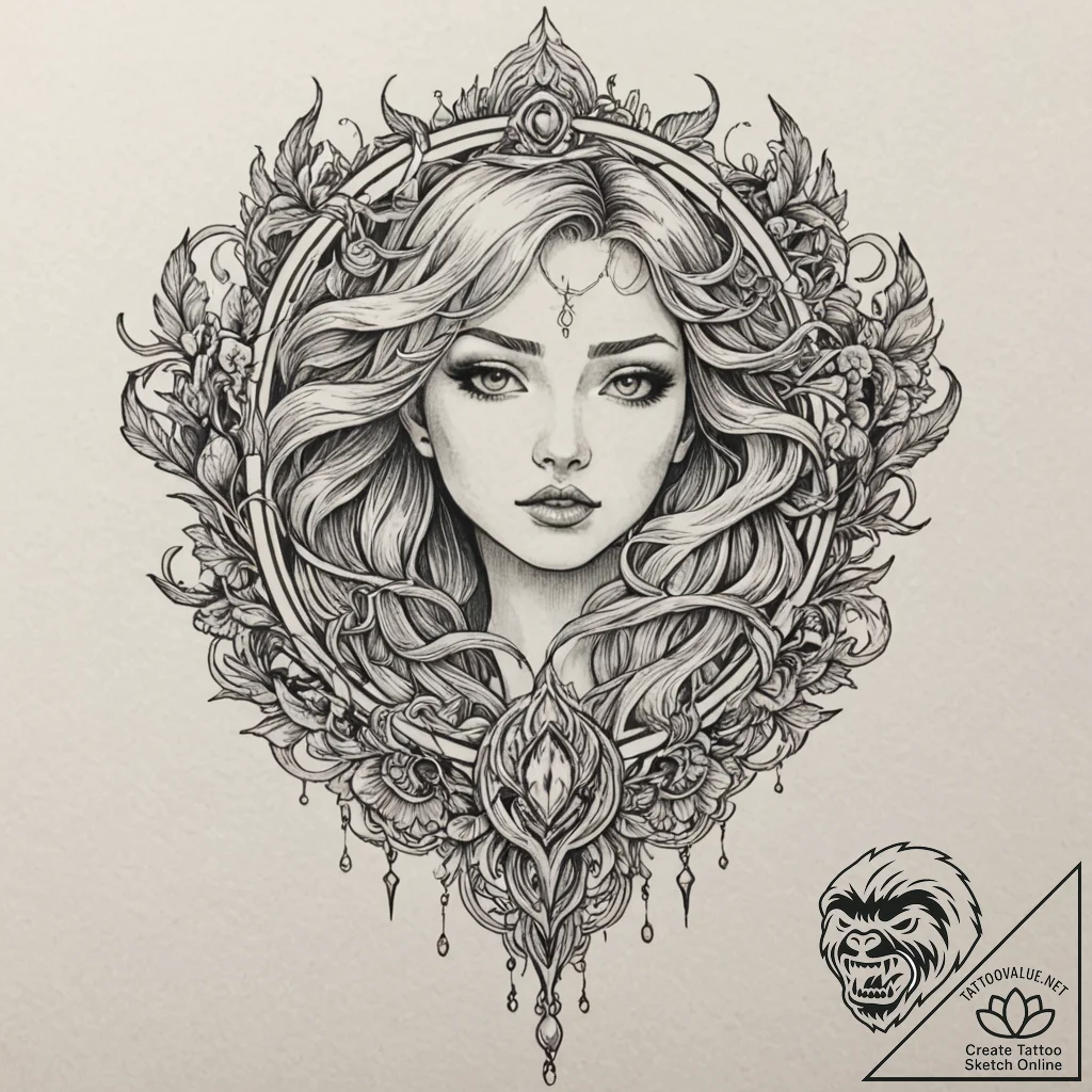 Storm fang beneath crimson sky, tattoo line a... - tattoo sketch (№1752600126_0, 15.07.2025 17:22) — tattoovalue.net