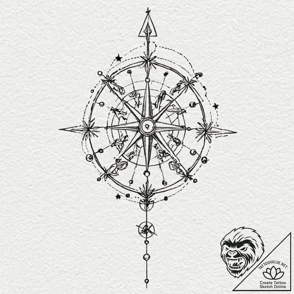 A constellation of a specific zodiac sign (is... - tattoo sketch (№1752609446_0, 15.07.2025 19:57) — tattoovalue.net