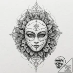 Plague mask cracked with ivy, tattoo line art… – tattoo sketch (№1752610149_0, 15.07.2025 20:09) — tattoovalue.net