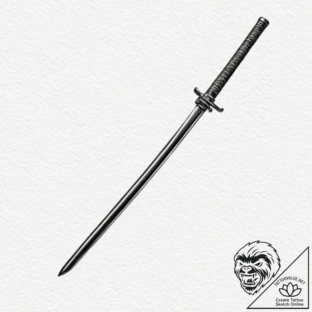 Katana - tattoo sketch (№1752610478_0, 15.07.2025 20:14) — tattoovalue.net