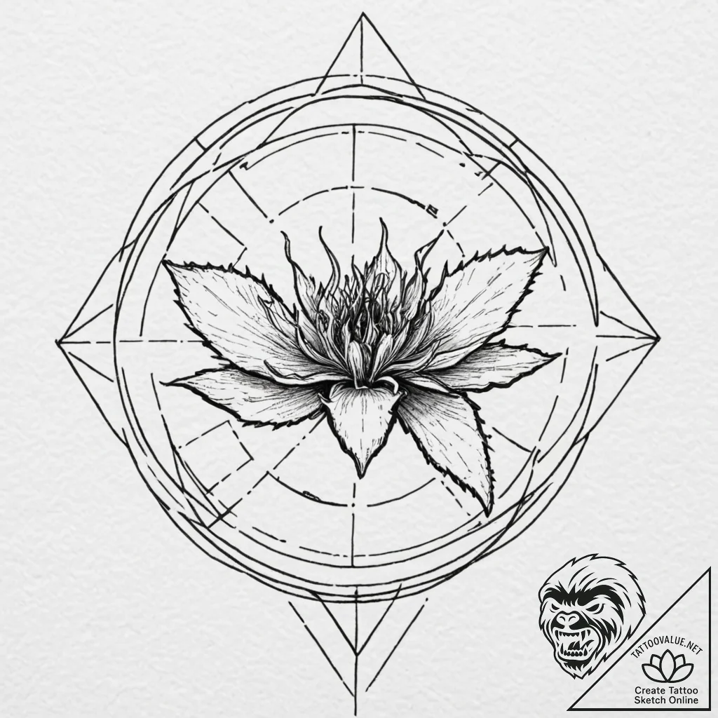 Venus flytrap with teeth of metal, snapping s... - tattoo sketch (№1752611312_0, 15.07.2025 20:28) — tattoovalue.net