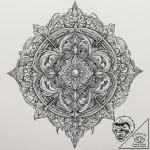 Nether bloom beneath spectral rift, tattoo dr… – tattoo sketch (№1752611397_0, 15.07.2025 20:29) — tattoovalue.net