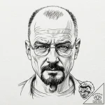 Walter white’s face from breaking bad, tattoo… – tattoo sketch (№1752612069_0, 15.07.2025 20:41) — tattoovalue.net