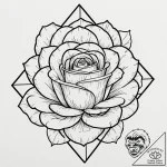 Rose quartz crystal, glowing with a soft, inn… – tattoo sketch (№1752613244_0, 15.07.2025 21:00) — tattoovalue.net