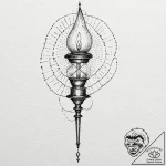 Epictetus’s lamp, symbolizing the light of ph… – tattoo sketch (№1752613750_0, 15.07.2025 21:09) — tattoovalue.net