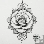 Atomic rose floating in zero gravity, tattoo… – tattoo sketch (№1752613834_0, 15.07.2025 21:10) — tattoovalue.net