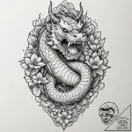 A whimsical bubble gum in mouth, playful,, ar… – tattoo sketch (№1752615010_0, 15.07.2025 21:30) — tattoovalue.net