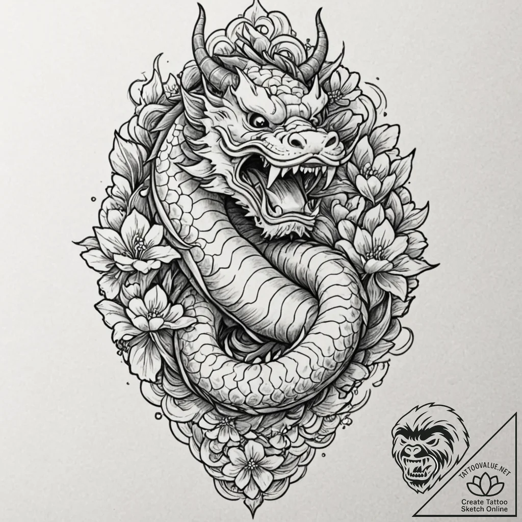 A whimsical bubble gum in mouth, playful,, ar... - tattoo sketch (№1752615010_0, 15.07.2025 21:30) — tattoovalue.net