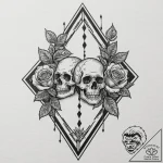 Backgammon board with a decisive final move,… – tattoo sketch (№1752615931_0, 15.07.2025 21:45) — tattoovalue.net