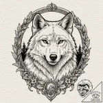 Ashen wolf emerging from shadow gate, tattoo… – tattoo sketch (№1752616434_0, 15.07.2025 21:53) — tattoovalue.net