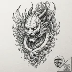 Icarus with melting wings, concept art for ta… – tattoo sketch (№1752616517_0, 15.07.2025 21:55) — tattoovalue.net