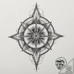 Northern star bleeding starlight, tattoo line… – tattoo sketch (№1752616769_0, 15.07.2025 21:59) — tattoovalue.net