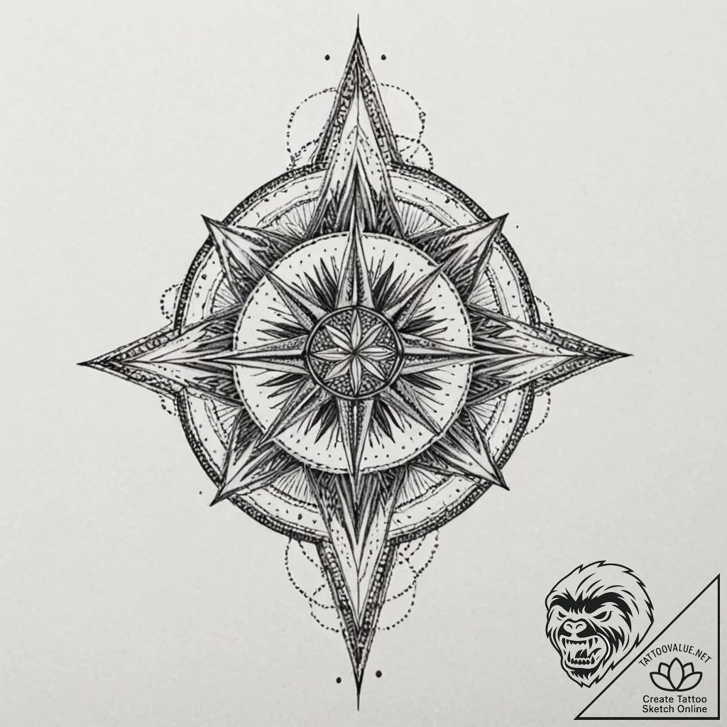 Northern star bleeding starlight, tattoo line... - tattoo sketch (№1752616769_0, 15.07.2025 21:59) — tattoovalue.net