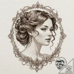 M, artistic tattoo sketch, sepia tone sketch,… – tattoo sketch (№1752617603_0, 15.07.2025 22:13) — tattoovalue.net