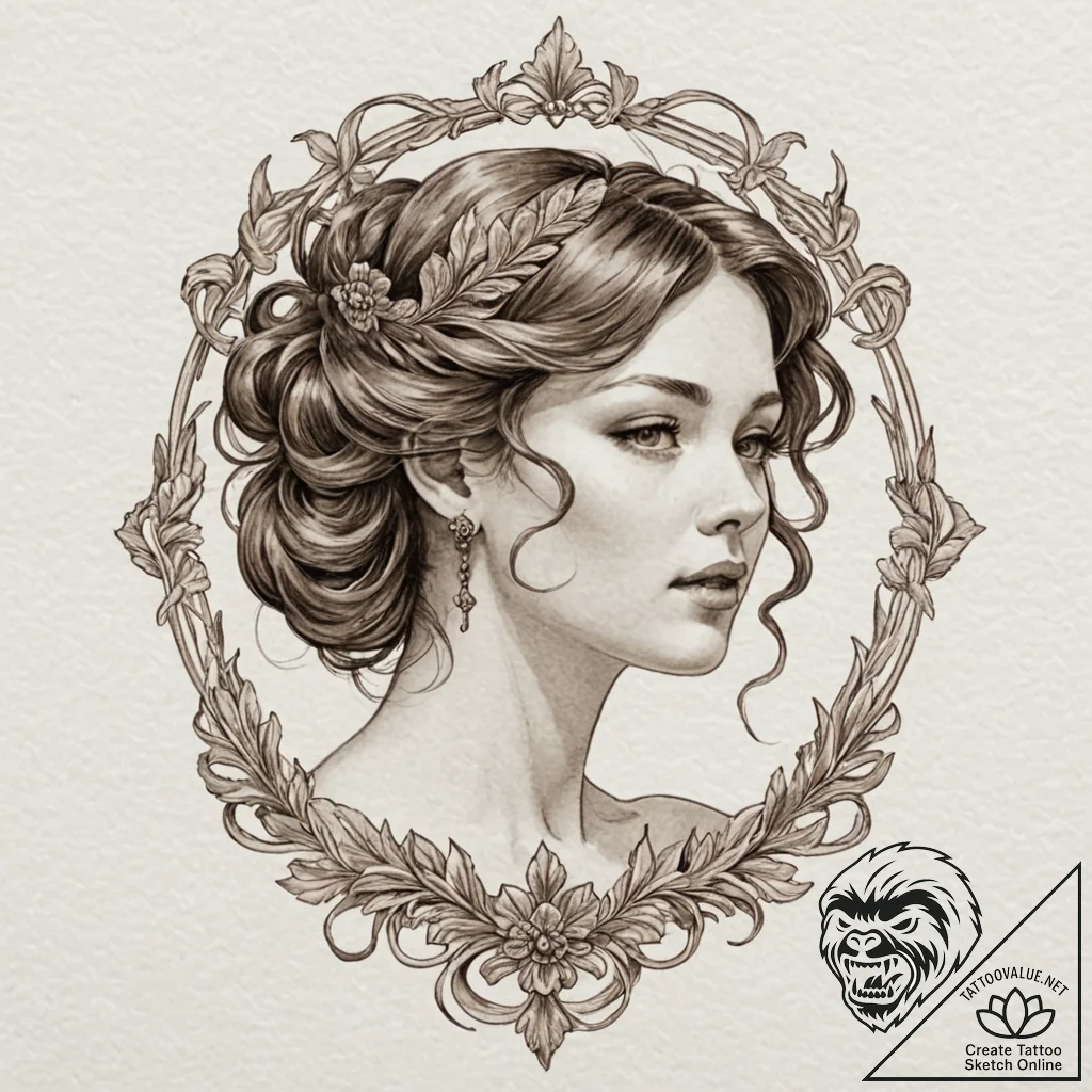 M, artistic tattoo sketch, sepia tone sketch,... - tattoo sketch (№1752617603_0, 15.07.2025 22:13) — tattoovalue.net
