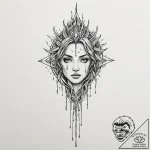 Ashen blade dripping cosmic ichor, concept ar… – tattoo sketch (№1752619606_0, 15.07.2025 22:46) — tattoovalue.net