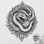 Lunar serpent devouring stars, tattoo sketch… – tattoo sketch (№1752619937_0, 15.07.2025 22:52) — tattoovalue.net