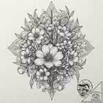 Bouquet of night-blooming flowers, each with… – tattoo sketch (№1752620438_0, 15.07.2025 23:00) — tattoovalue.net