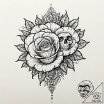 Emerald flower blooming in shadows, concept a… – tattoo sketch (№1752620605_0, 15.07.2025 23:03) — tattoovalue.net