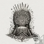 Iron throne beneath fractured sky, tattoo dra… – tattoo sketch (№1752620688_0, 15.07.2025 23:04) — tattoovalue.net