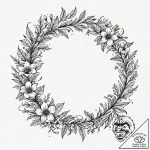 Nightshade wreath beneath spectral bloom, tat… – tattoo sketch (№1752620772_0, 15.07.2025 23:06) — tattoovalue.net