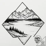 Landscape of a cherished place (a mountain, a… – tattoo sketch (№1752621521_0, 15.07.2025 23:18) — tattoovalue.net